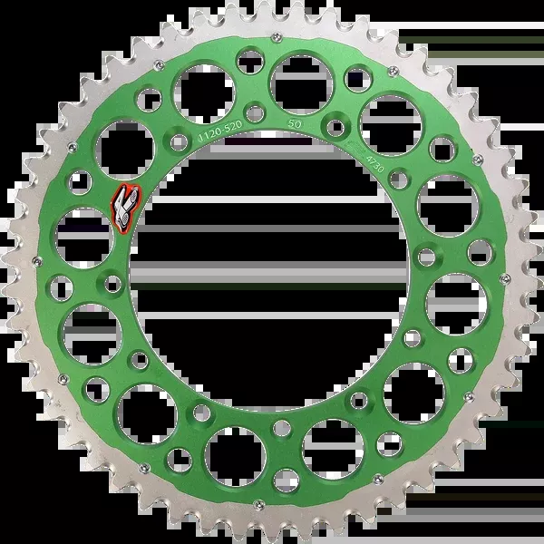 Renthal Twinring™ Rear Sprocket – 50 Tooth – Green – Kawasaki/Suzuki