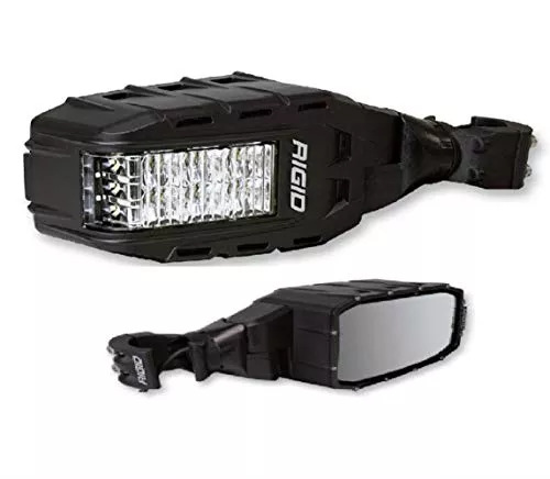RIGID INDUSTRIES REFLECT UTV Side View Mirror Set/Pair Integrated LED Running Light and Amber Turn Signal Lights For