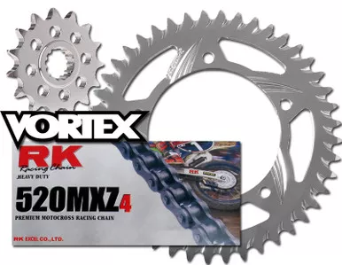 RK Vortex Blk MX Alu QA Chain and Sprocket Kit for KAW KX125 98-99