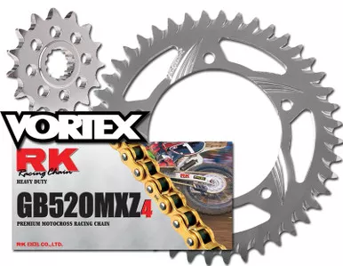 RK Vortex Gld MX Alu QA Chain and Sprocket Kit for KAW KX250 05-07