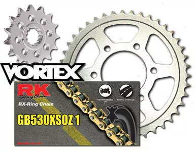 RK Vortex Gld O-Ring Stl OE Chain and Sprocket Kit for SUZ GSX-R1100 93-94