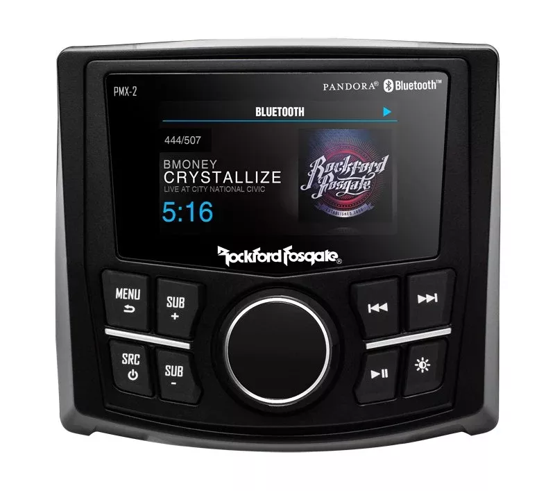 Rockford PMX 2 2.7"Marine Motorsport Compact AM/FM/WB Digital Media Receiver Display