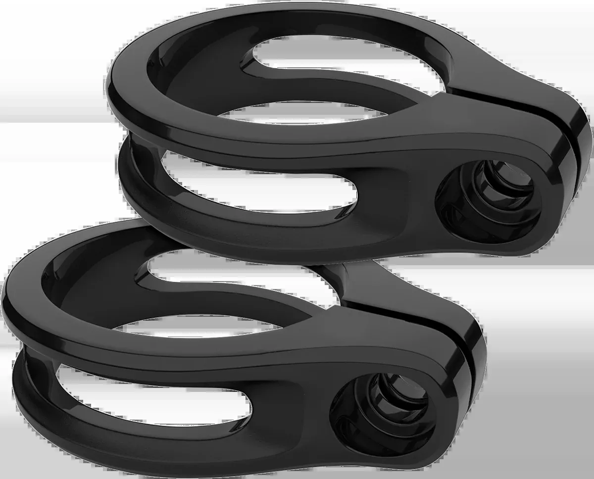 Roland Sands Gloss Black 49mm Front Fork Turn Signal Clamp Mounts for Harley