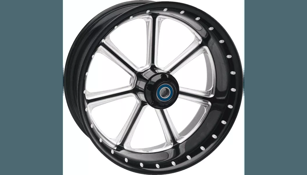 RSD Diesel One-Piece Aluminum Wheel - Front - Dual Disc/with ABS for '14-23 Harley Davidson Touring - Black/Contrast Cut - 21x3.5