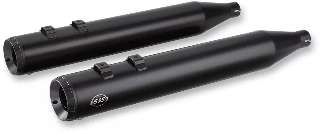S&S 4 inch Grand National Slip On Mufflers for '17-Up Harley Davidson Touring Models - Ceramic Black