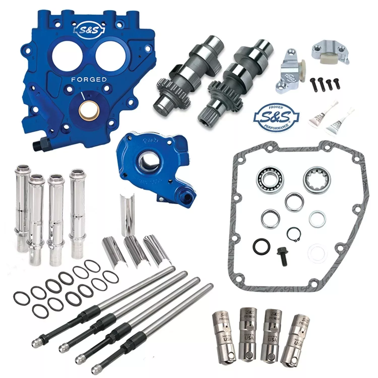 S&S 509C Chain Drive Cam Camchest Kit w/ Pushrods Oil Pump Plate Harley 99-06