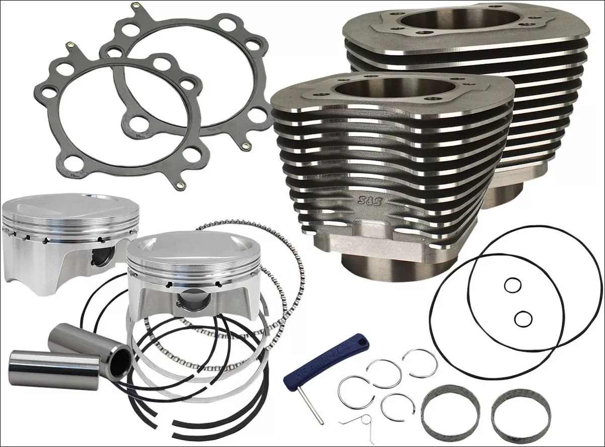 S&S Cycle 107" CI Big Bore Cylinder Kit Black 10.5:1 Compression 07-16 Harley
