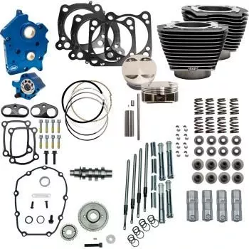 S&S Cycle 550G Power Pack for '17-26 Water Cooled Harley Davidson Touring Models - Black Granite w/Highlight - Chrome Pushrod Tubes