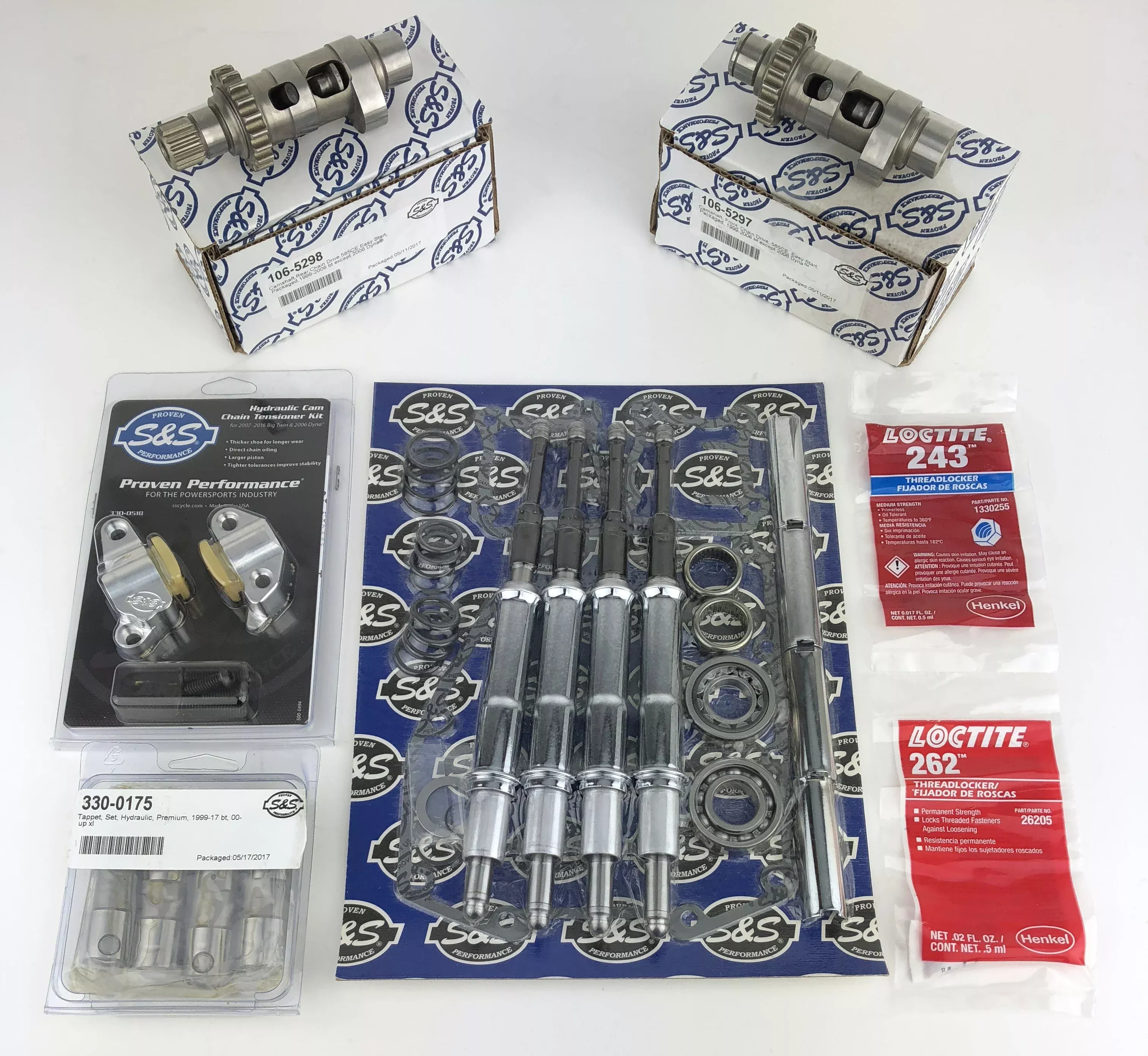 S&S Cycle 585 EZ Easy Start Chain Drive Cams Lifters Quickee Pushrods Harley 99-06