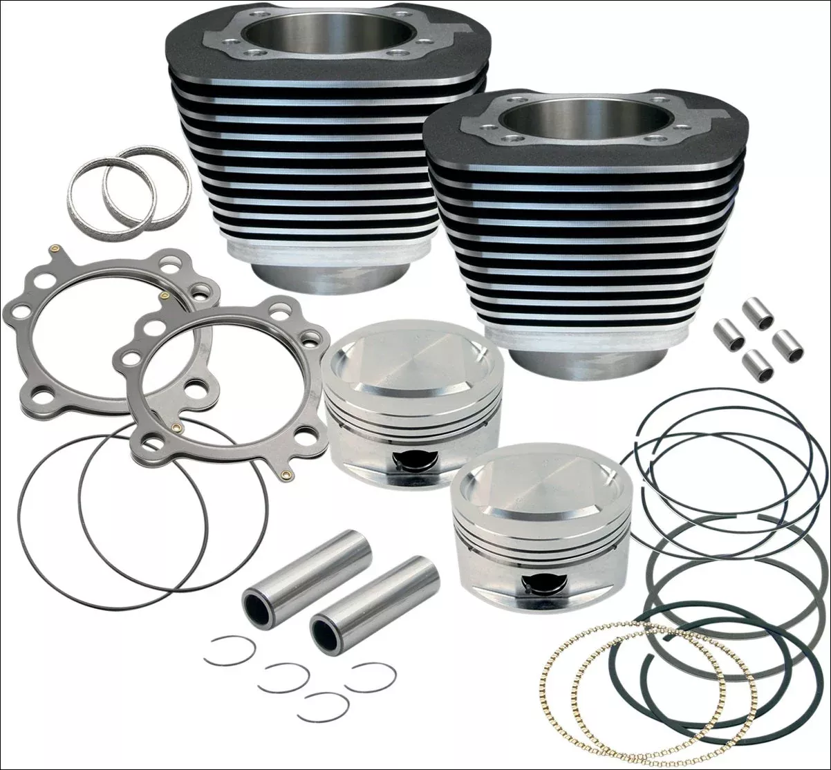 S&S Cycle 95" CI Big Bore Cylinder Kit Black 9.7:1 Compression 99-06 Harley