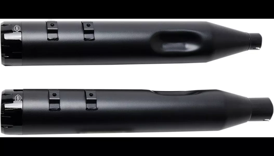 S&S Cycle Black MK45 4.5" Slip On Mufflers W/ Black Thruster Tips Harley 17-23