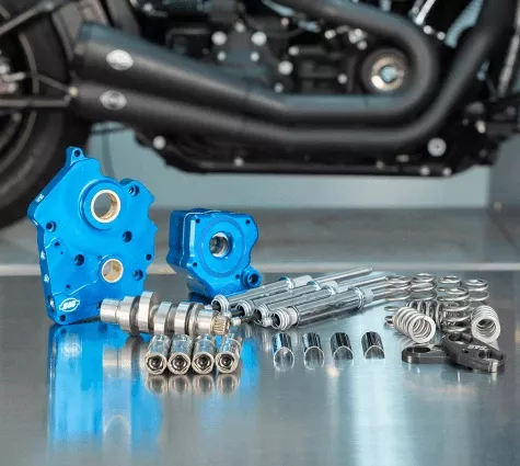 S&S Cycle Chain Drive 540C Cam Chest kit with Chrome Pushrod Tubes for Water Cooled 2017-up M8 Models