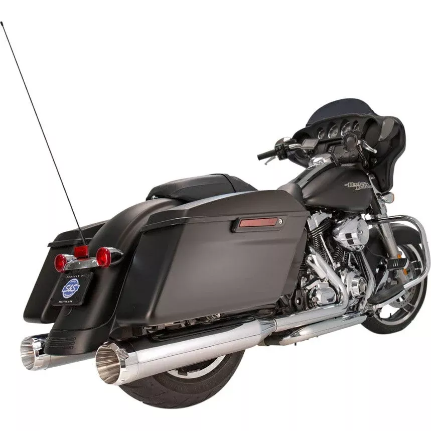 S&S Cycle Chrome MK45 4.5" Slip On Mufflers W/ Chrome Thruster Tips Harley