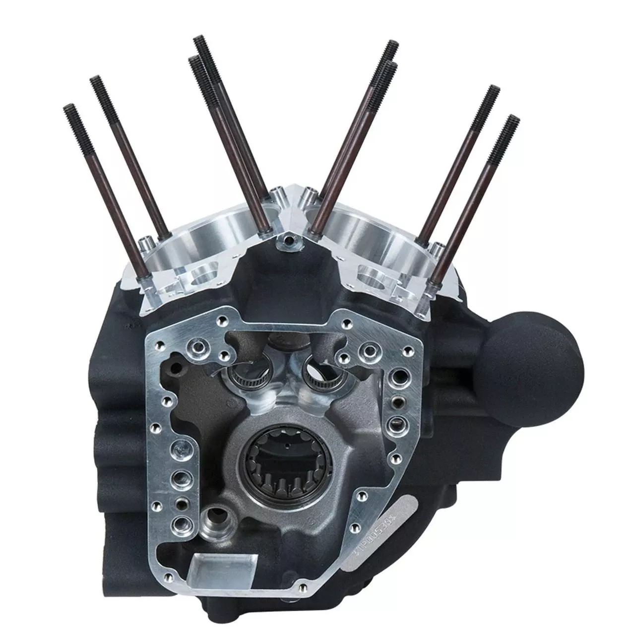 S&S Cycle Engine Crankcase for '06-17 Harley Davidson Dyna Models with Stock Bore, Alternator Style - Wrinkle Black