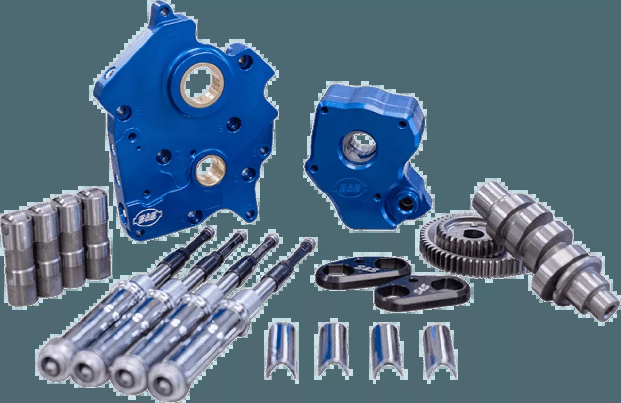 S&S Cycle Gear Drive Camchest Kits 465 or 475 Cam for '17-Up Harley-Davidson Twin Cooled Milwaukee-Eight Engines (Select Pushrod Tube Finish)
