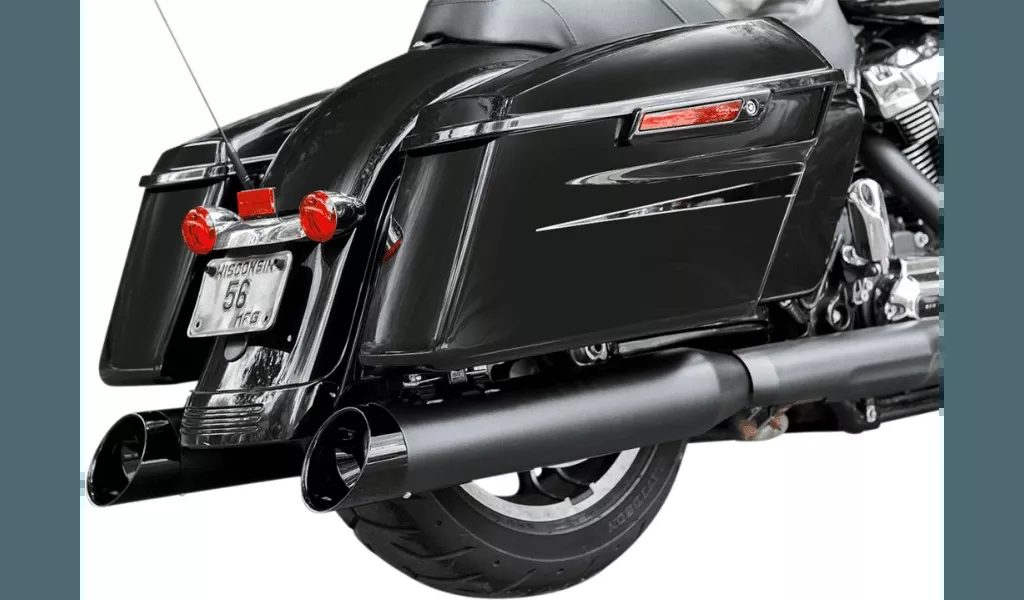 S&S Cycle MK45 Slip On Mufflers with Black Cutlass End Caps for '17-Up Harley Davidson Touring Models - Black