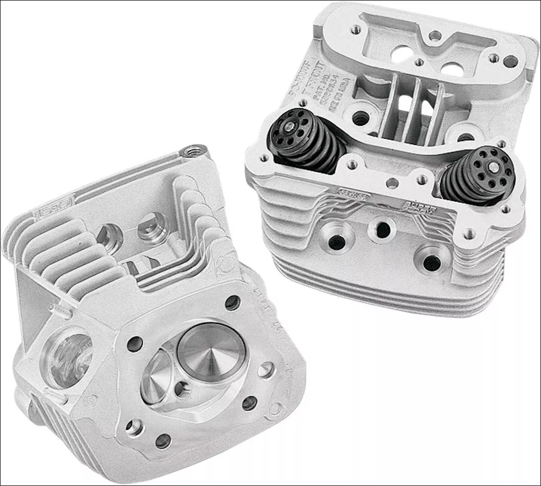 S&S Cycle Natural Super Stock Cylinder Heads for Harley Evolution Big Twin EVO