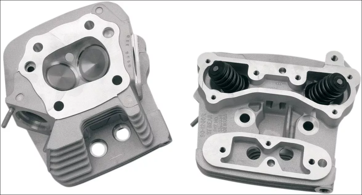 S&S Cycle Silver Cylinder Heads for Evolution EVO w/ Stock Style Pistons 84-99