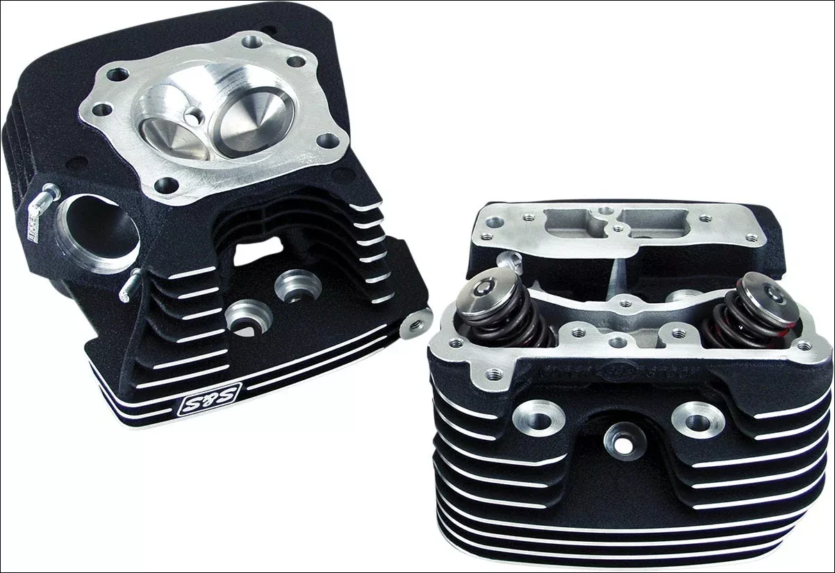 S&S Cycle Super Stock 79CC Black Cylinder Heads for Harley Twin Cam 06-16