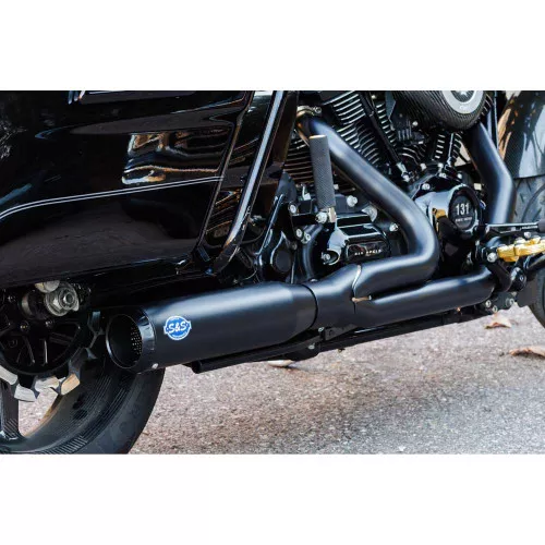 S&S Qualifier 2-1 50-State Exhaust for 2017-2024 Harley Touring - Black