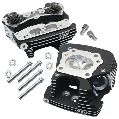 S&S Super Stock 79cc Cylinder Heads for 1999-2005 Harley Twin Cam - Black