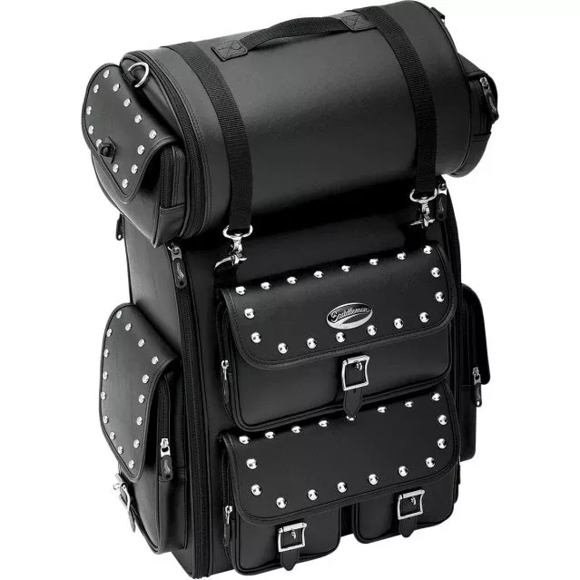 Saddlemen Desparado EX2200S Studded Black Deluxe Univ Sissy Bar Bag Motorcycle