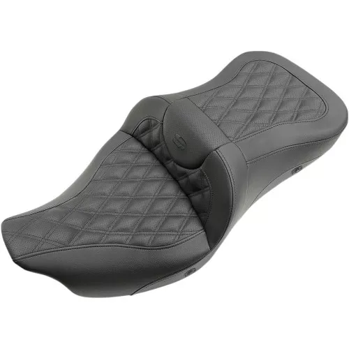 Saddlemen Heated Road Sofa Seat for 2009-2023 Harley Tri-Glide - Lattice Stitch