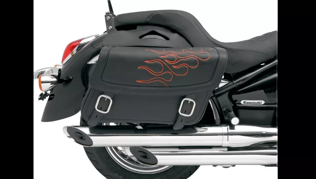Saddlemen Highwayman Tatto Orange Stitch Large Universal Throwover Saddlebags