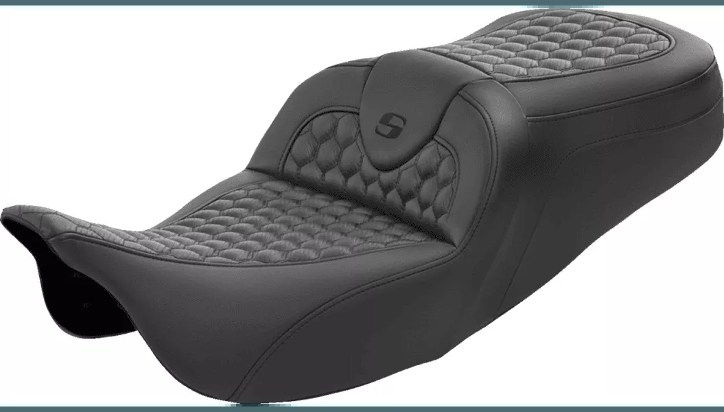 Saddlemen Honeycomb Roadsofa Seat without Driver Backrest for '08-Up Harley Davidson Touring Models (Not for '24-Up FLHX/FLTR Models)