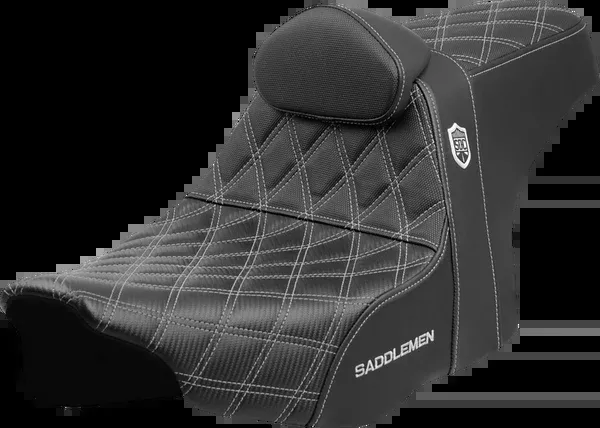 Saddlemen Pro Series SDC Performance Seat – Silver Stitching – W/ Backrest – FLT/FLH ’23-’25
