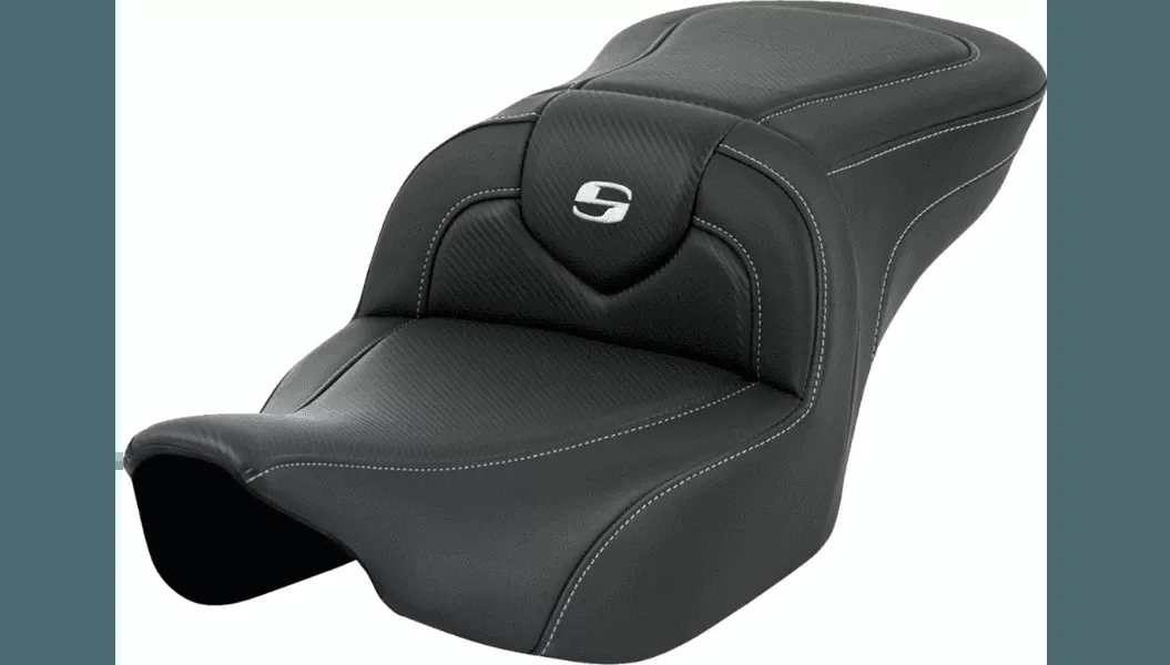 Saddlemen Roadsofa Extended Reach Seat for '23-24 Harley Davidson CVO Street Glide FLHXSE and '24-Up Road Glide and Street Glide - Black Stitching