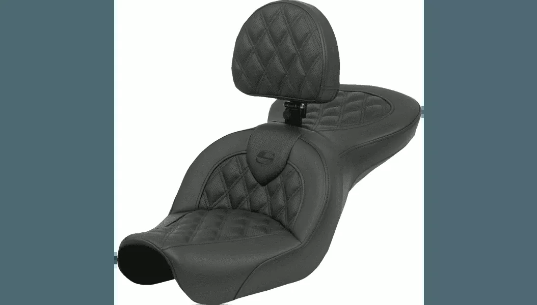 Saddlemen Roadsofa Lattice Stitch Seat with Driver Backrest for '04-05 Harley Davidson Dyna Models