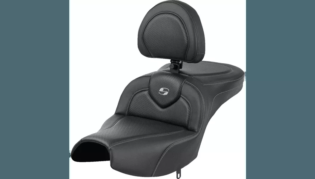 Saddlemen Roadsofa Seat with Driver Backrest for '22-Up Indian Pursuit - Carbon Fiber