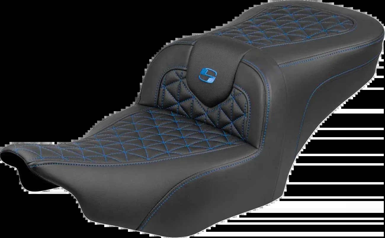 Saddlemen Roadsofa™ Seat - without Backrest - Blue Stitch - FLH/FLT '23-'25 - 823-07-21001
