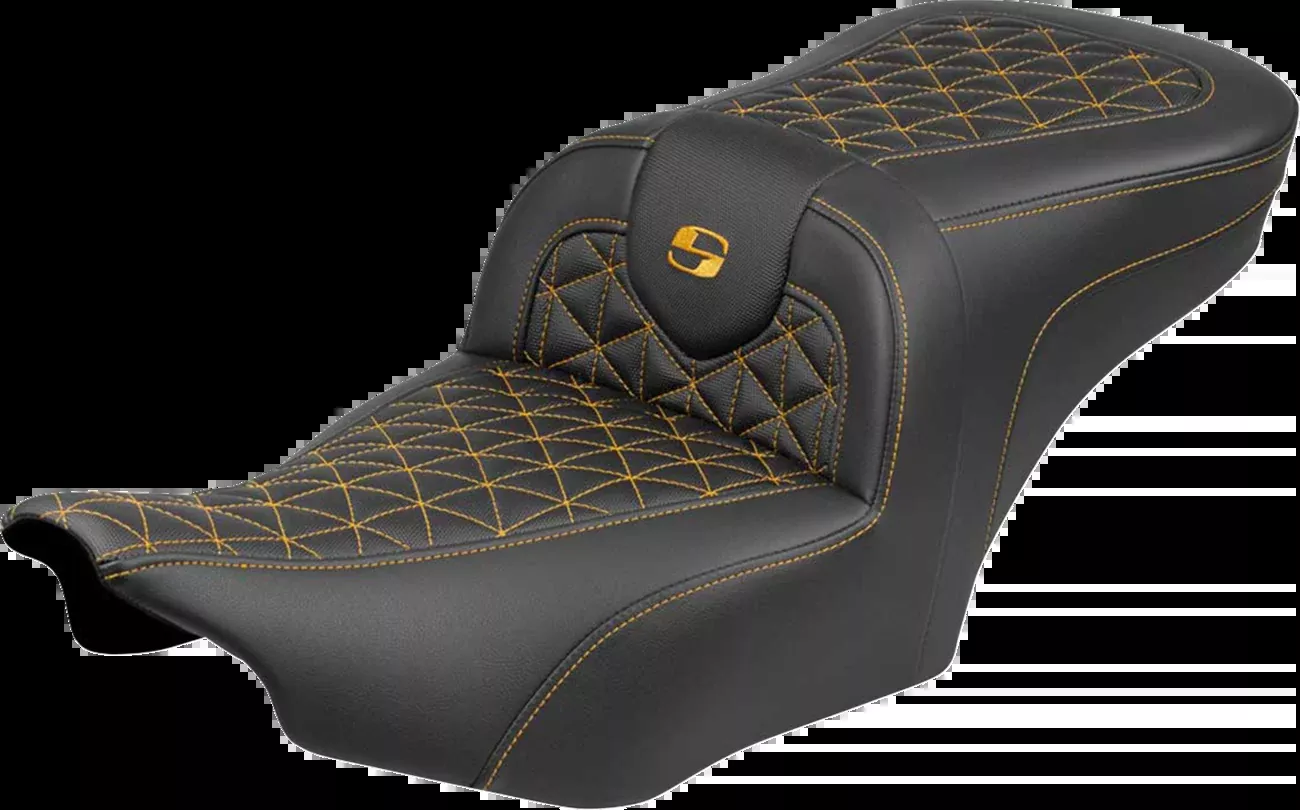 Saddlemen Roadsofa™ Seat - without Backrest - Gold Stitch - FLH/FLT '23-'25 - 823-07-21007