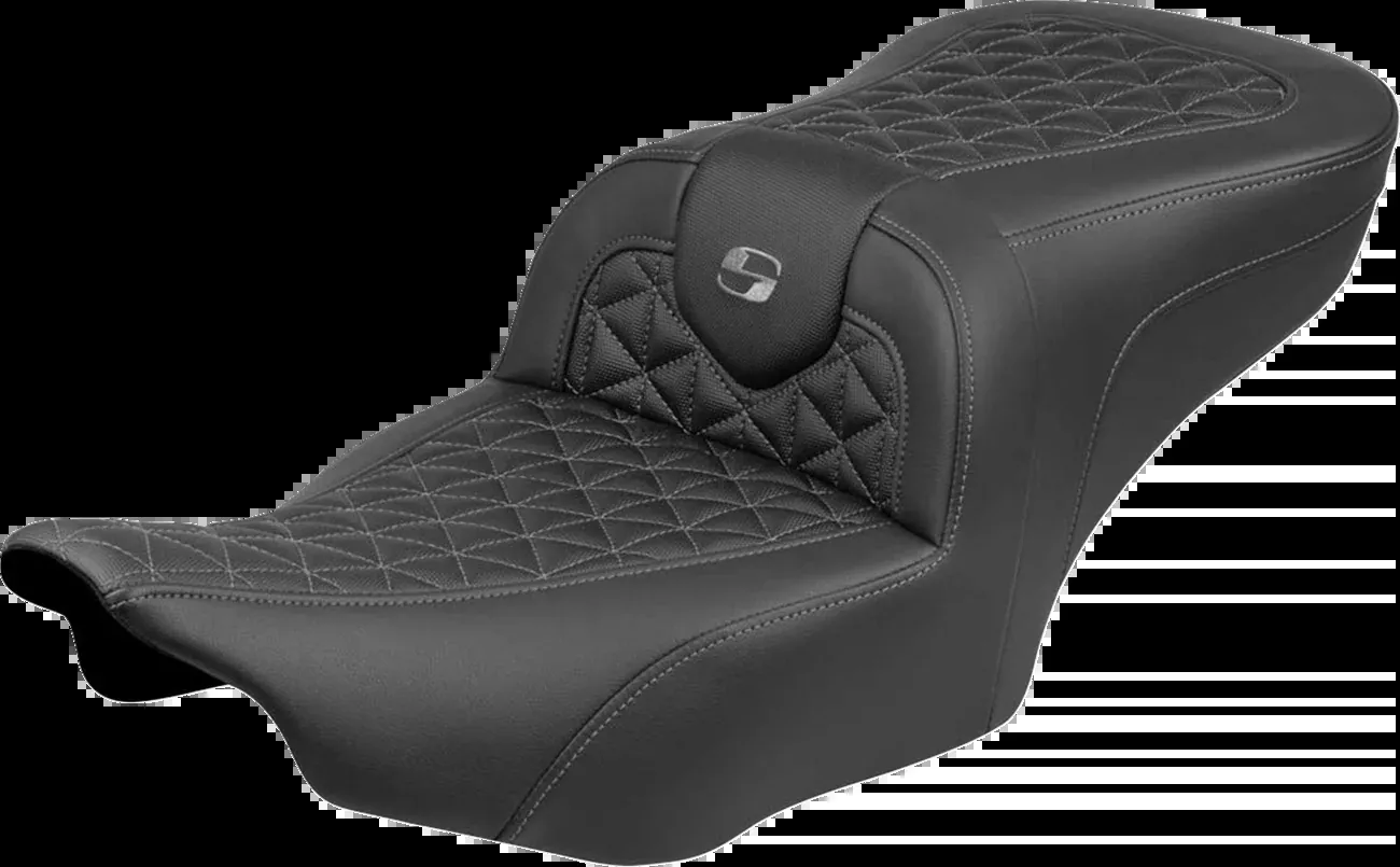 Saddlemen Roadsofa™ Seat - without Backrest - Gray Stitch - FLH/FLT '23-'25 - 823-07-21002