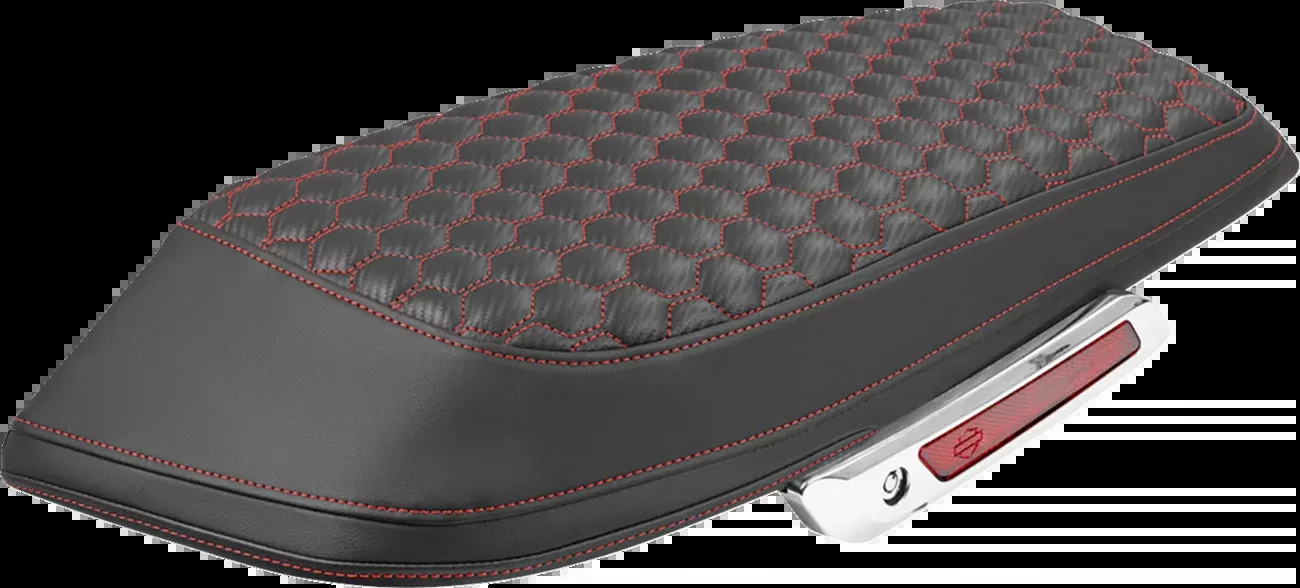 Saddlemen Saddlebag Lid Covers - Honeycomb - Red Stitch - FLH/FLT '23-'25 - L870-23-19004