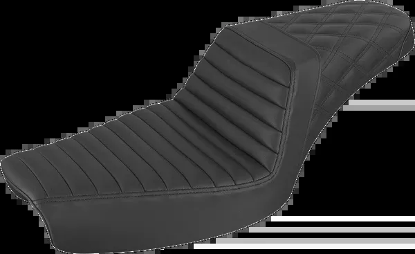 Saddlemen Step-Up Seat – Front Tuck-N-Roll/Rear Lattice Stitch – Black