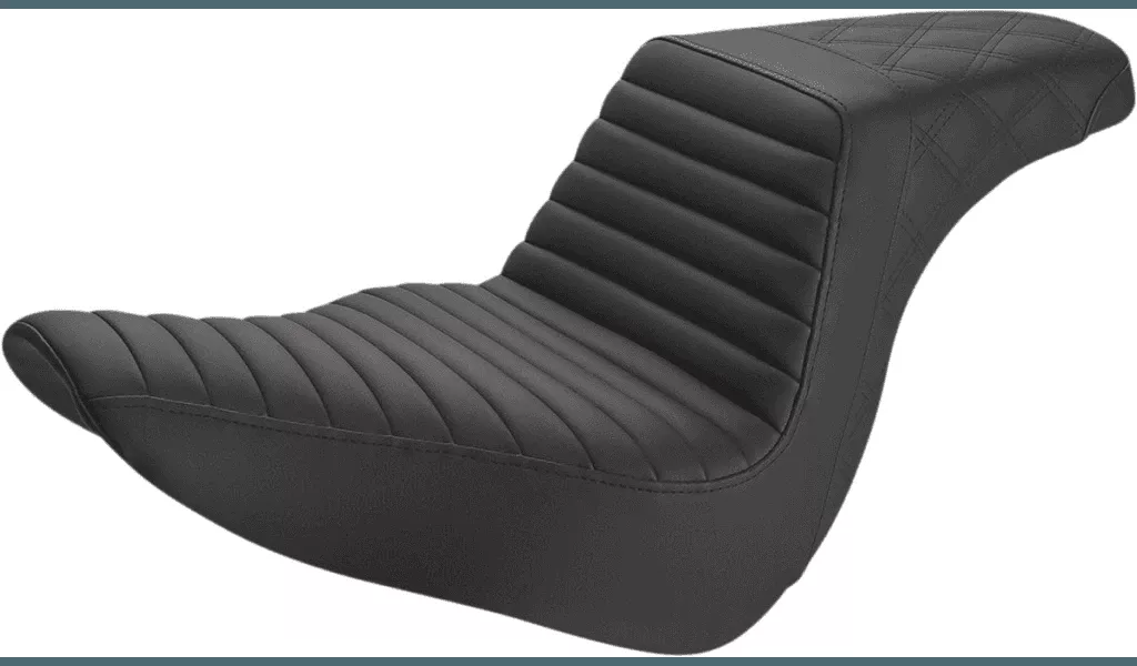 Saddlemen Step Up Seat Rear Lattice Stitch/Tuck and Roll for '18-Up Harley Davidson Softail Lowrider FXLR and Sport Glide FLSB - Brown