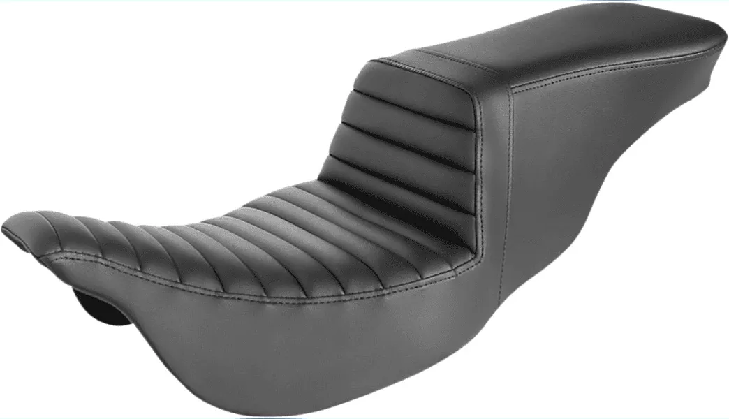 Saddlemen Tour Step Up Seat for '08-Up Harley Davidson Touring Models - Black, Front Tuck n Roll (Not for '24-Up FLHX/FLTR Models)