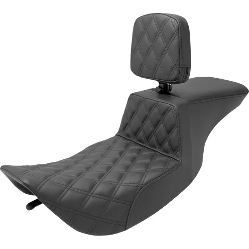 Saddlemen Tour Step-Up Seat & Backrest for 1997-2007 Harley FLHR/FLHX - Lattice Stitch