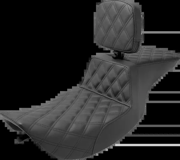 Saddlemen Tour Step-Up Seat – Rider Backrest – Full Lattice Stitch – FLHR/FLHX ’97-’07