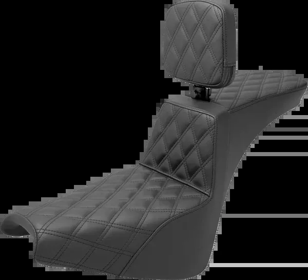 Saddlemen Tour Step-Up Seat – Rider Backrest – Full Lattice Stitch – FXBB/FXST ’18-’25