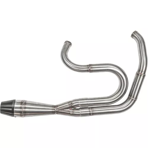 Sawicki 2-1 Stainless Shorty Big Inch Exhaust for 1991-2017 Harley Dyna - Brushed