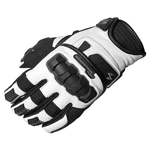 Scorpion EXO Klaw II Leather Motorcycle Glove - White/Black, All Sizes