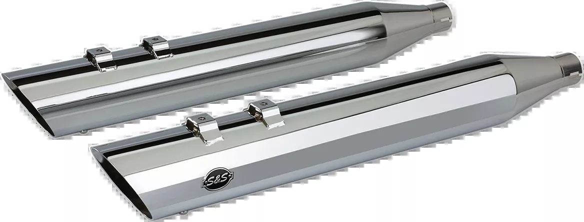 Slash Cut Slip-On Mufflers - Chrome