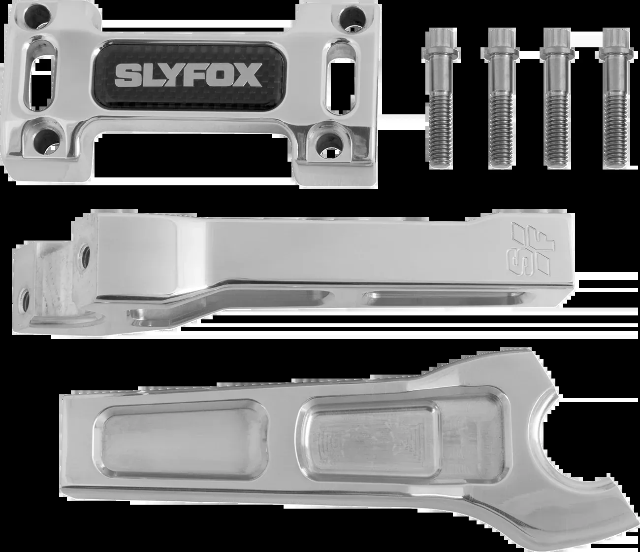 SLYFOX Handlebar Riser Kit - Straight - 1-1/8" Clamping - 6" Rise - Raw - SF-1003-06-R