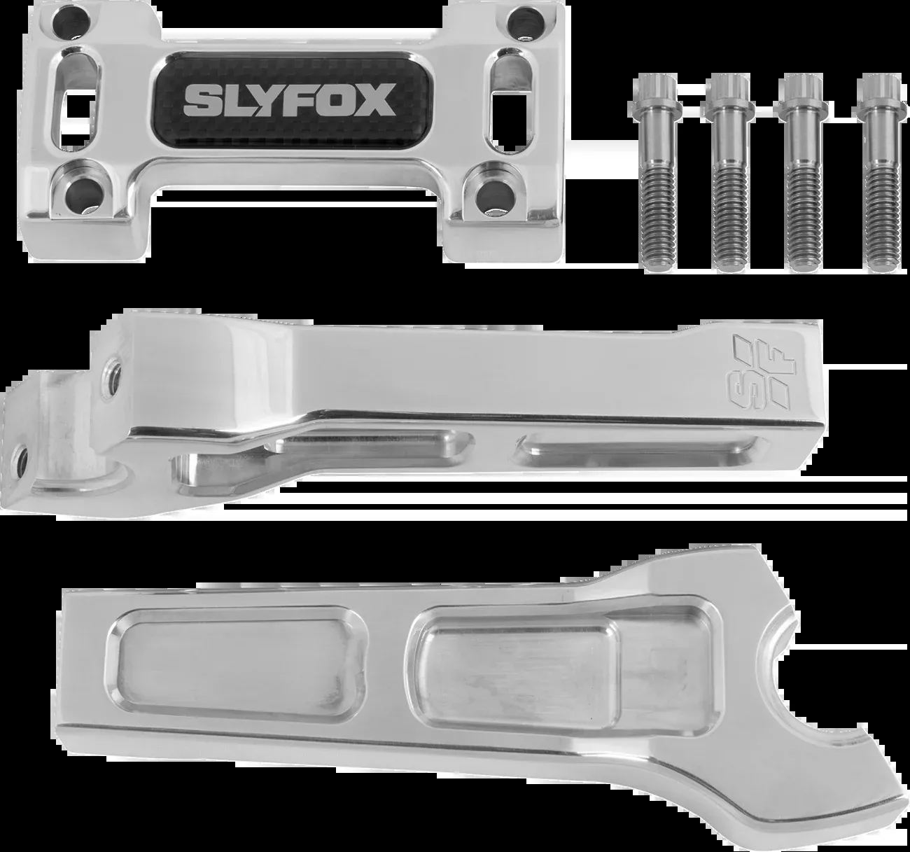 SLYFOX Handlebar Riser Kit - Straight - 1" Clamping - 6" Rise - Raw - SF-1001-06-R
