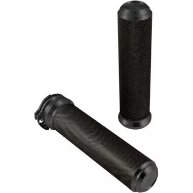 The Speed Merchant Black Alumimum Speed Grips for 1" Bars Harley Cable Throttle