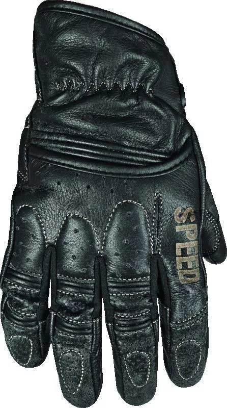 Speed and Strength Rust and Redemption Leather Gloves Black – Medium